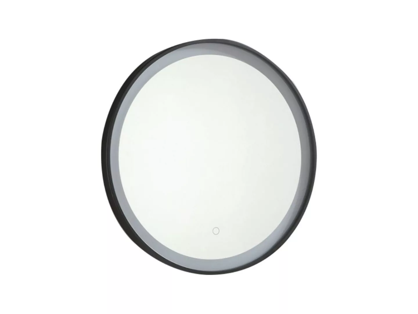 Badezimmerspiegel rund mit LED-Beleuchtung - 60 x 60 cm - Schwarz - NUMEA günstig online kaufen