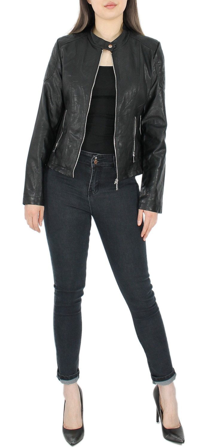 dy_mode Lederimitatjacke Stylische Damen Kunstlederjacke – günstig online kaufen