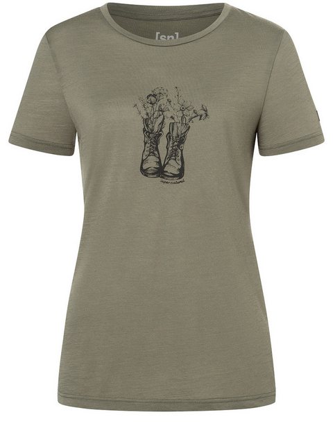 SUPER.NATURAL Print-Shirt Merino T-Shirt W FLOWER BOOTS TEE funktioneller M günstig online kaufen