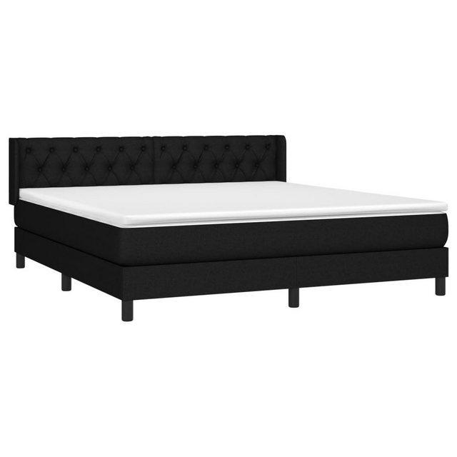 furnicato Bett Boxspringbett mit Matratze Schwarz 160x200 cm Stoff (1-tlg) günstig online kaufen