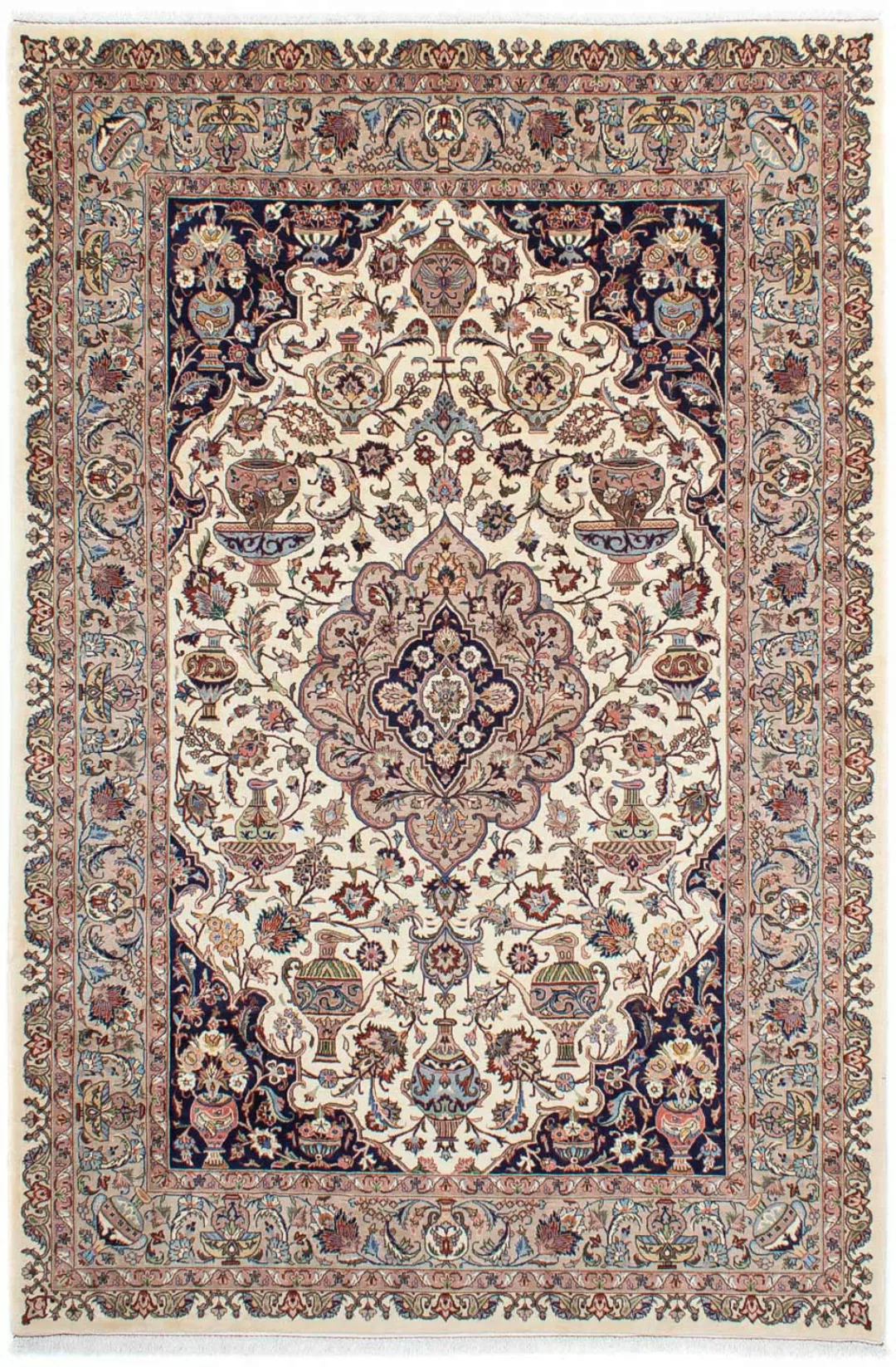 morgenland Wollteppich »Kaschmar Medaillon Beige 298 x 200 cm«, rechteckig, günstig online kaufen