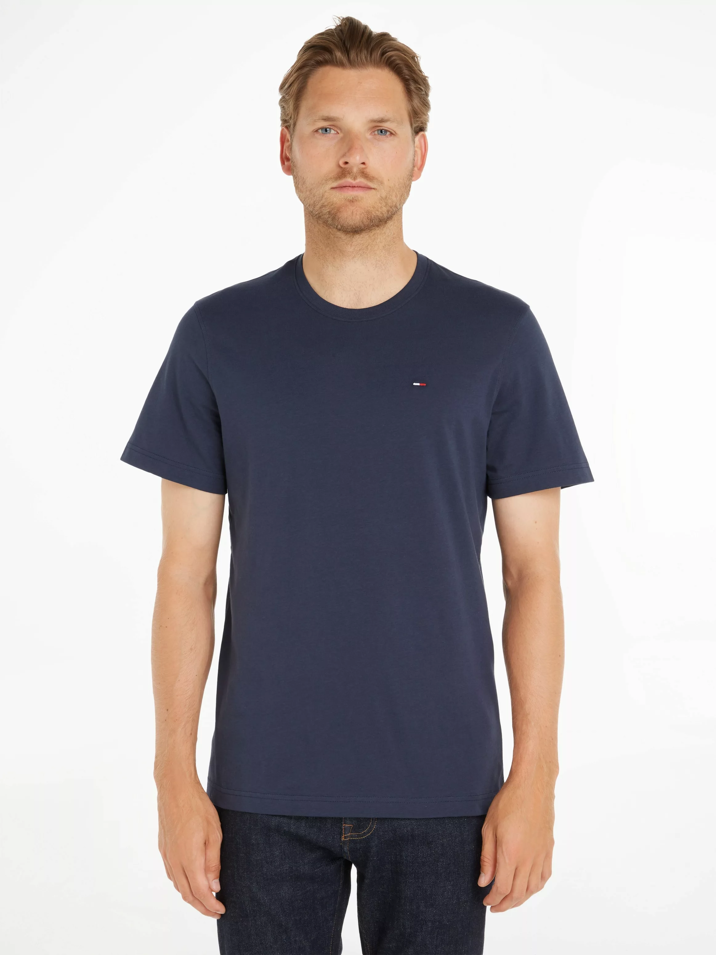Tommy Jeans T-Shirt TJM CLASSIC JERSEY C NECK mit Logostickerei günstig online kaufen