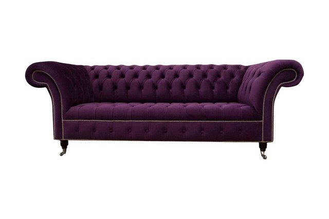 JVmoebel Sofa Lila Chesterfield Sofa 3 Sitzer Chesterfield Designer Couch T günstig online kaufen
