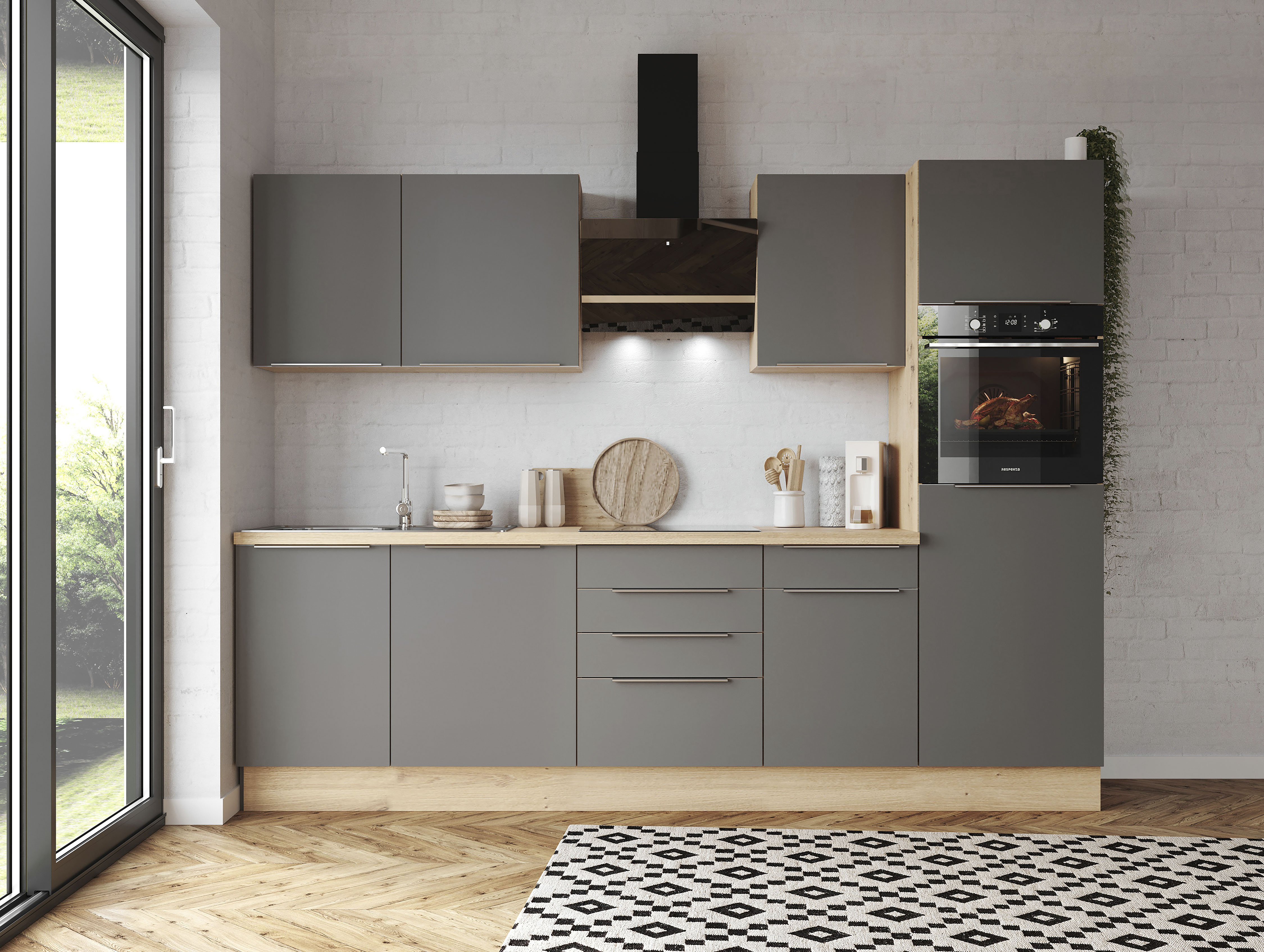 RESPEKTA Küchenzeile "Safado aus der Serie Marleen", Breite 280 cm, mit Sof günstig online kaufen