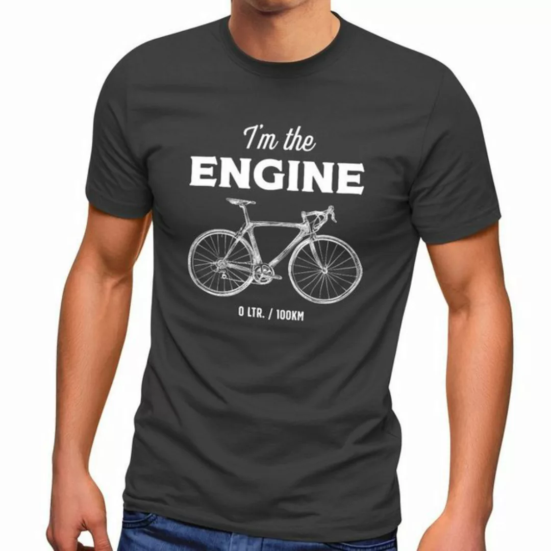 MoonWorks Print-Shirt Herren T-Shirt Fahrrad Sprüche I'm the Engine Bike Ra günstig online kaufen