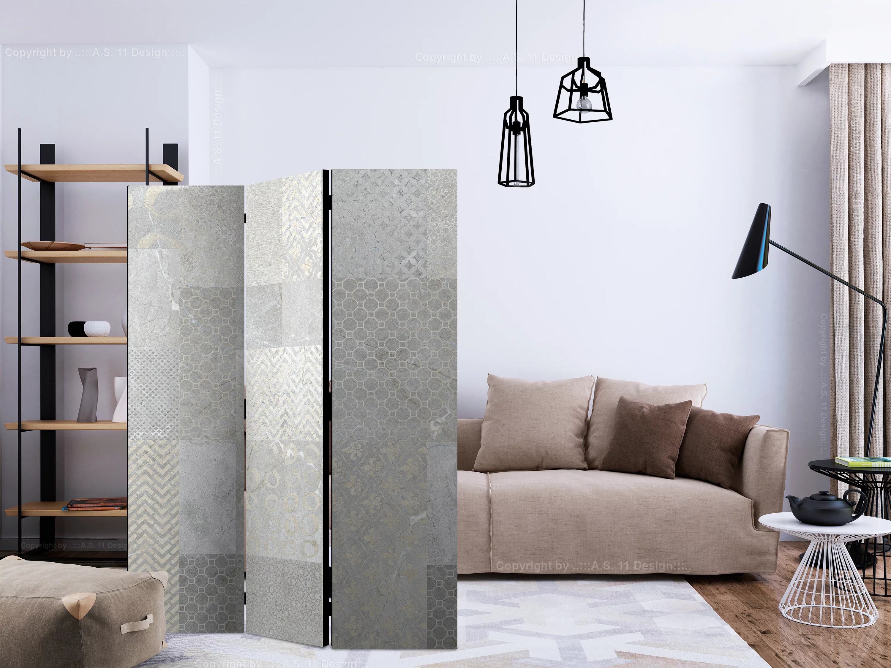 3-teiliges Paravent - Tiles [room Dividers] günstig online kaufen