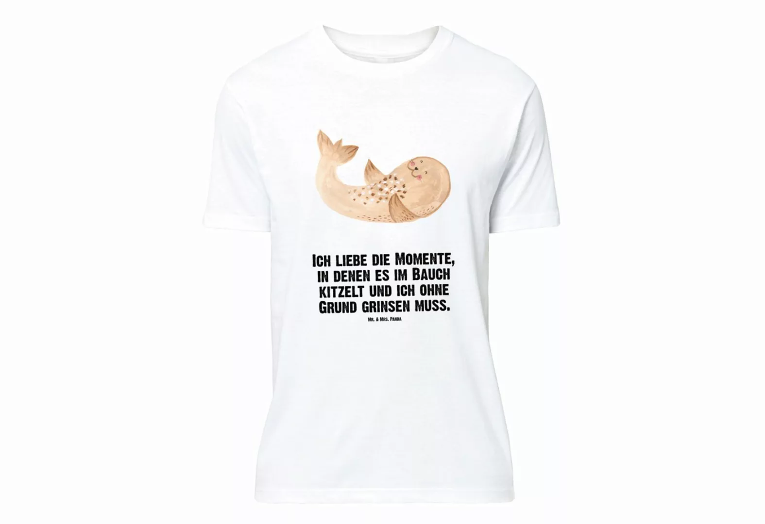 Mr. & Mrs. Panda T-Shirt Robbe liegend - Weiß - Geschenk, Ostsee, Herrn, Ti günstig online kaufen