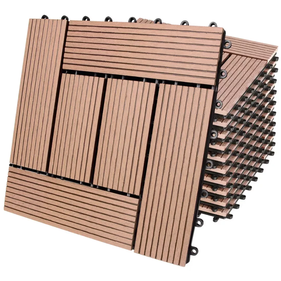 Casaria Holzfliesen 22x Klassik Terrakotta, Terrassenfliesen günstig online kaufen