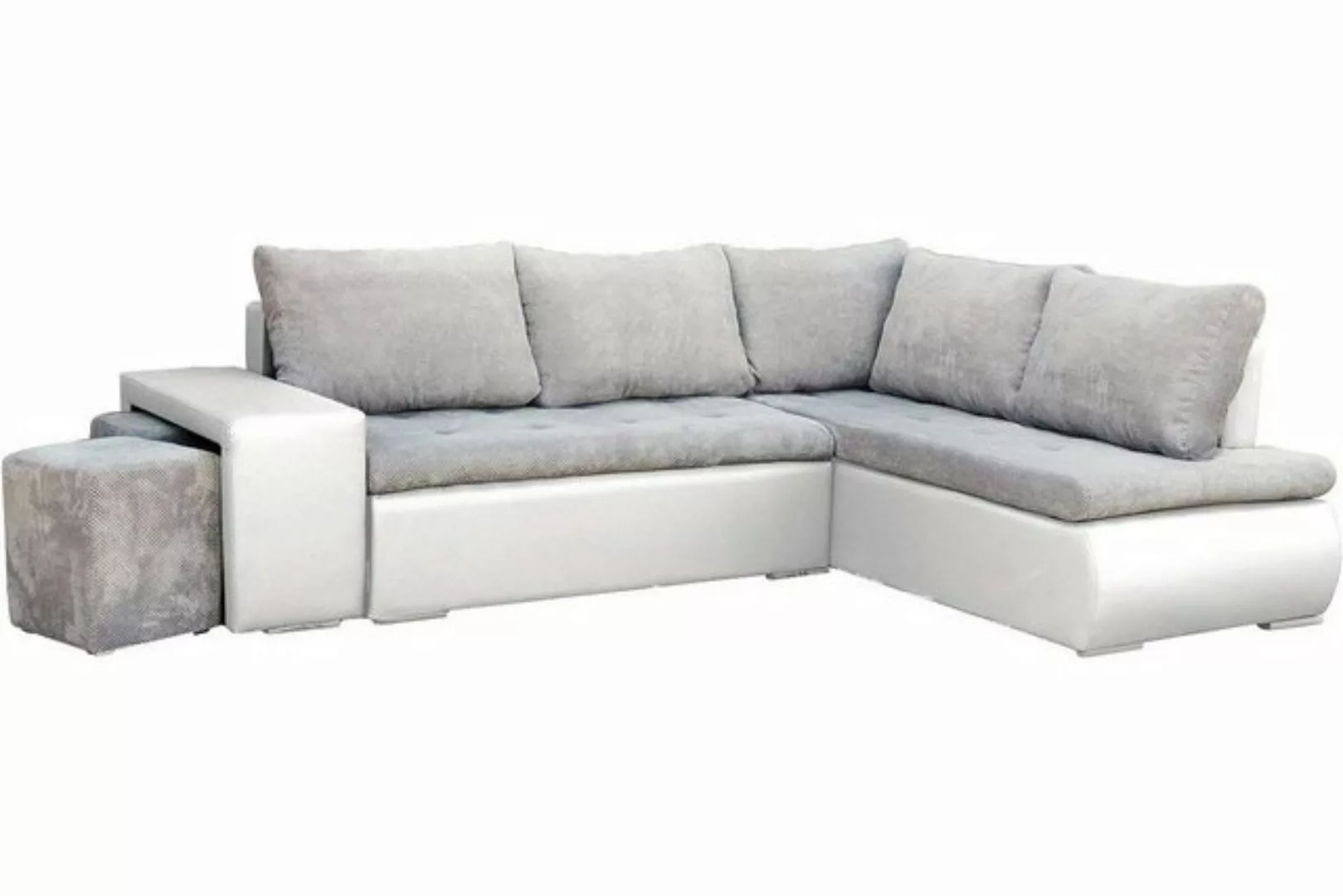 MOEBLO Ecksofa BELGRAD, Eckcouch mit Zwei Hocker Sofa Couch mit Ottomane L- günstig online kaufen