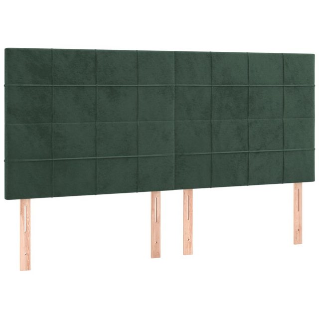 vidaXL Bett, Kopfteile 4 Stk. Dunkelgrün 80x5x78/88 cm Samt günstig online kaufen