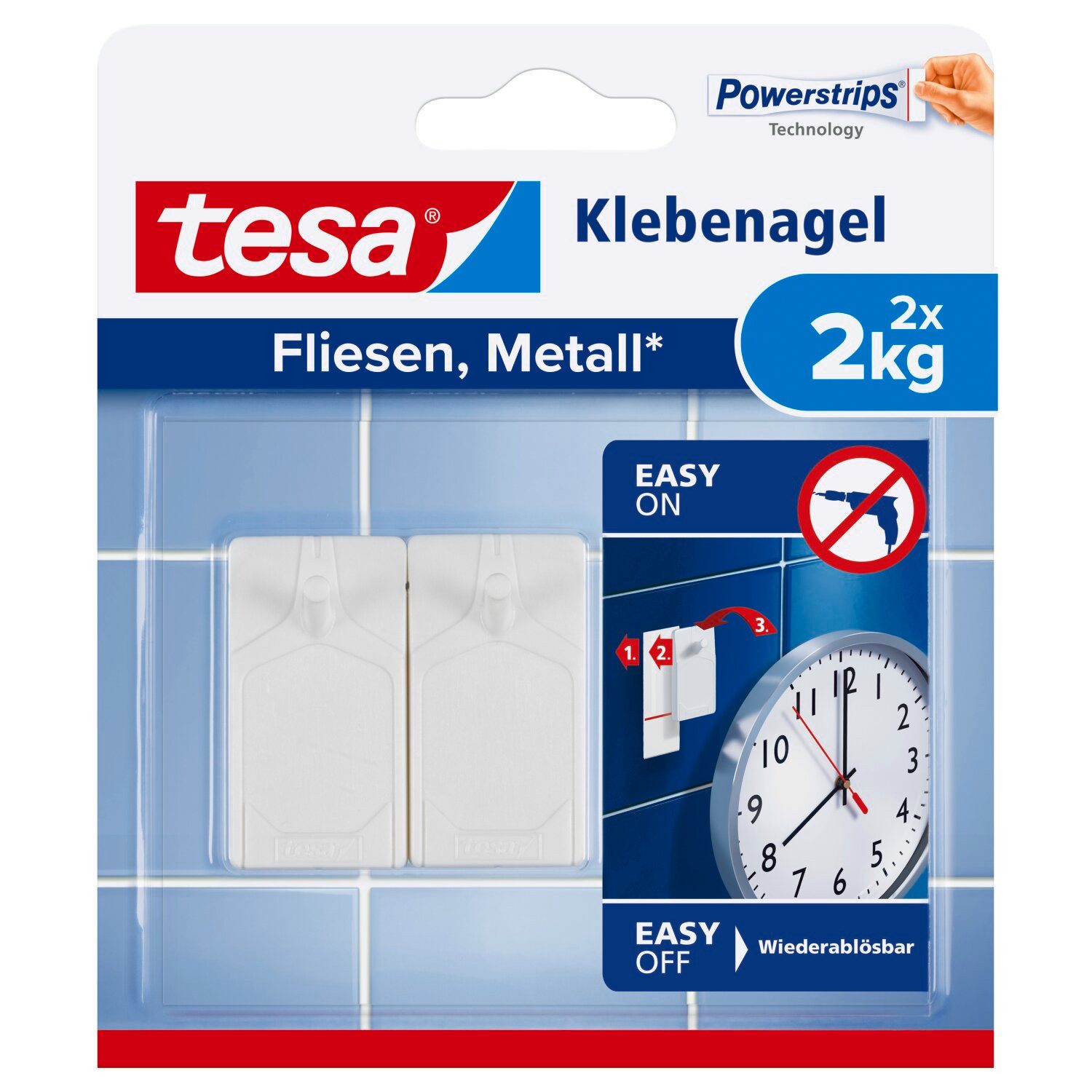 tesa Klebehaken tesa Klebenagel Fliesen&Metall, verstellbar, günstig online kaufen
