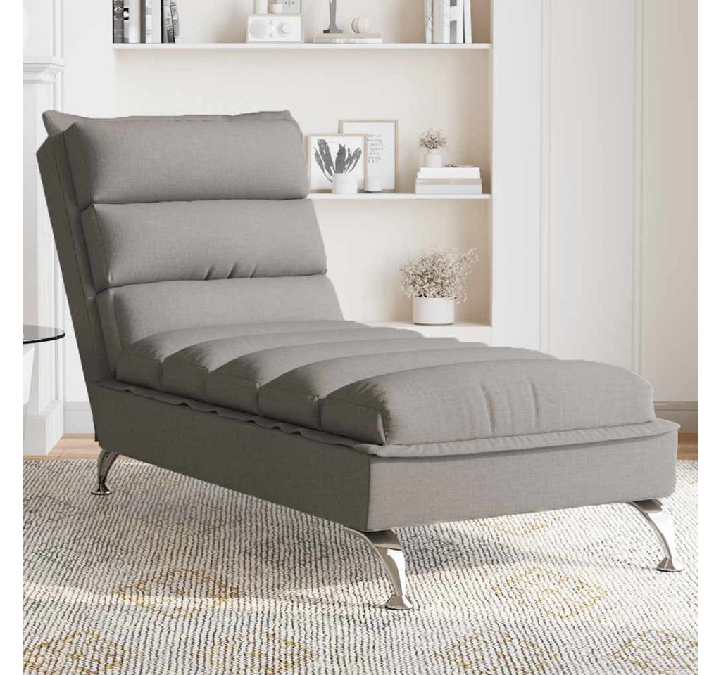 vidaXL Chaiselongue, Massage-Chaiselongue mit Kissen Taupe Stoff günstig online kaufen