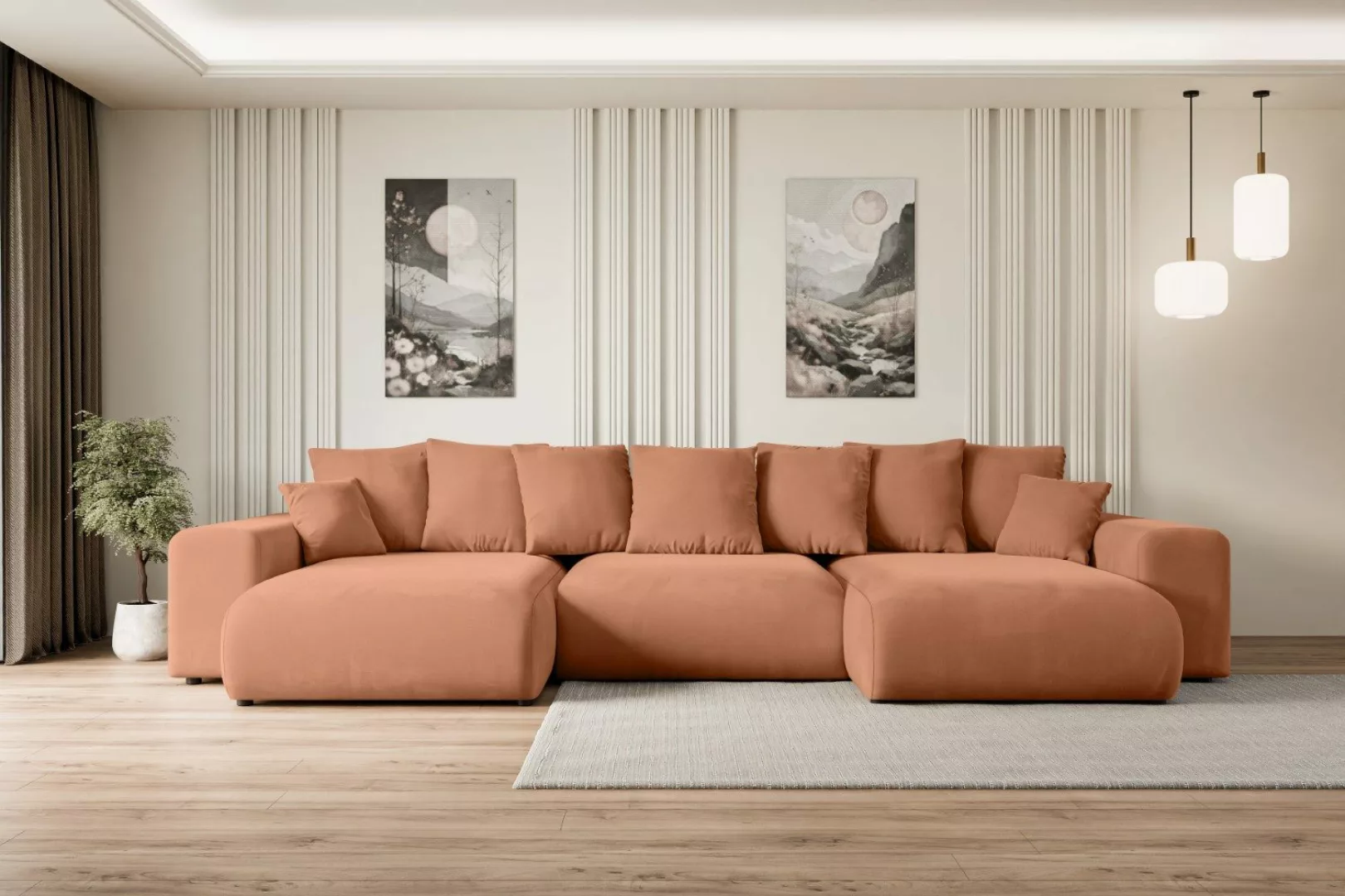 ALTDECOR Wohnlandschaft ESKAR-U, Couch mit Schlaffunktion, günstig online kaufen