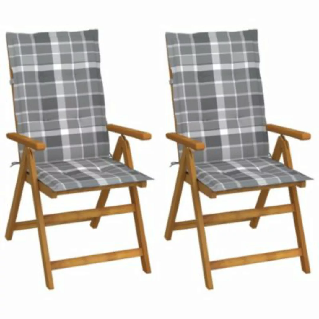 vidaXL Klappbare Gartenstühle 3 Stk. mit Auflagen Massivholz Akazie Gartens günstig online kaufen