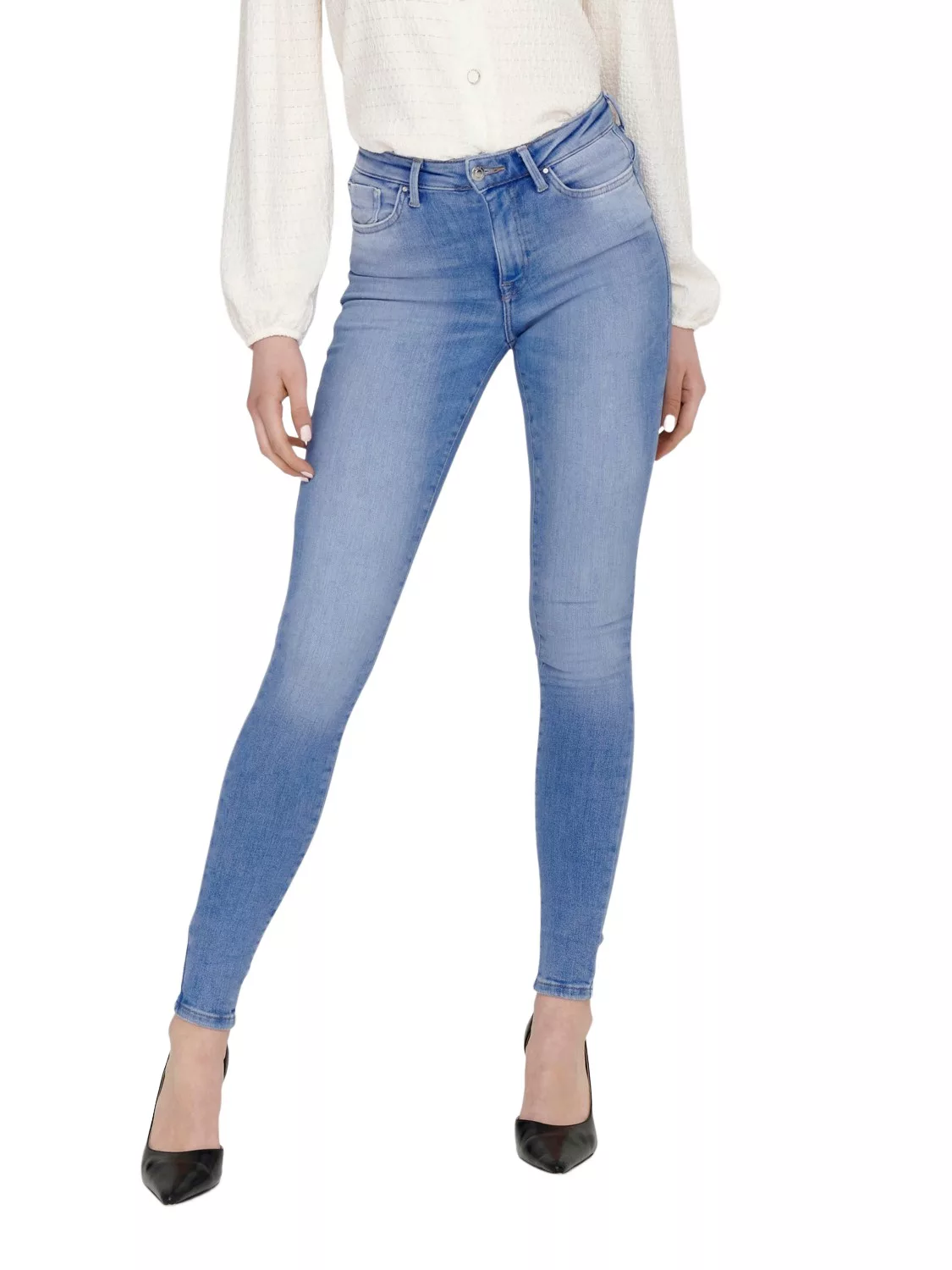 Only Damen Jeans ONLPOWER MID PUSH UP SK DNM REA934 - Skinny Fit - Blau - S günstig online kaufen