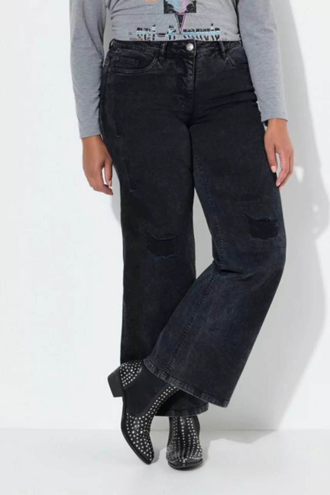 Angel of Style 5-Pocket-Jeans Jeans weites Bein Destroy-Effekte 5-Pocket günstig online kaufen