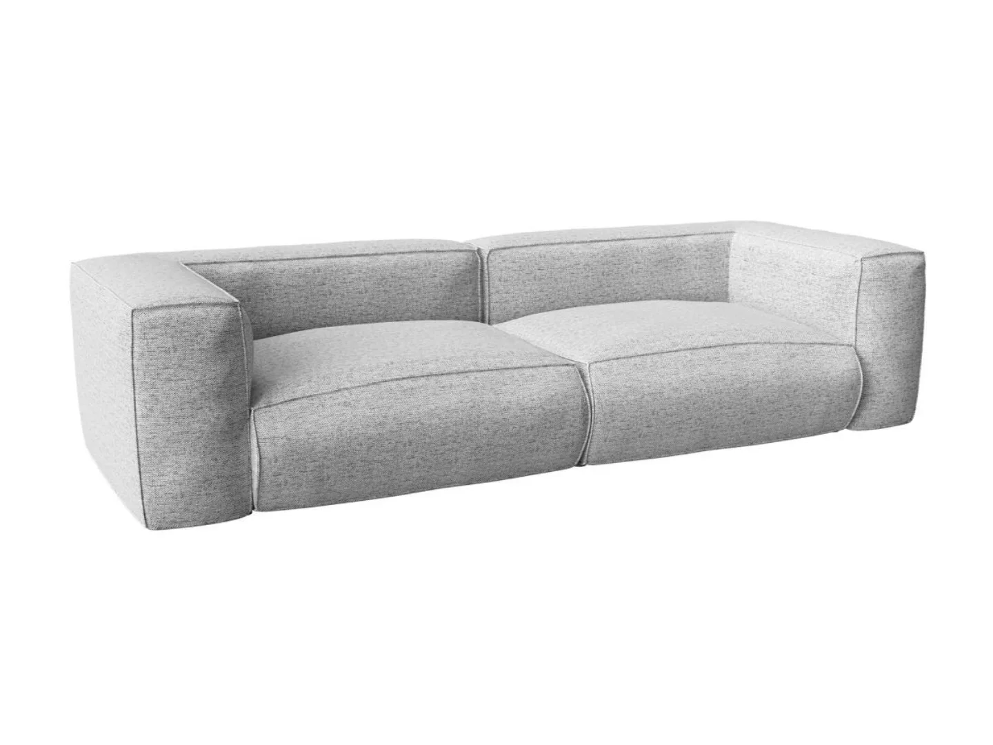 Sofa 3-Sitzer - melierter Stoff - Grau - LELIO von Maison Céphy günstig online kaufen