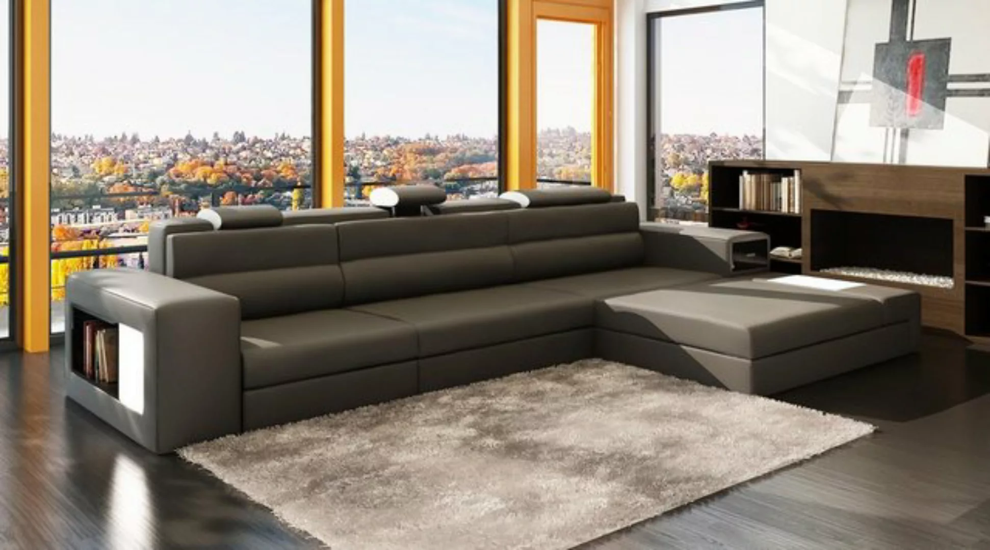 JVmoebel Ecksofa Ecksofa Ledersofa Wohnlandschaft L Form Sofa Couch Polster günstig online kaufen