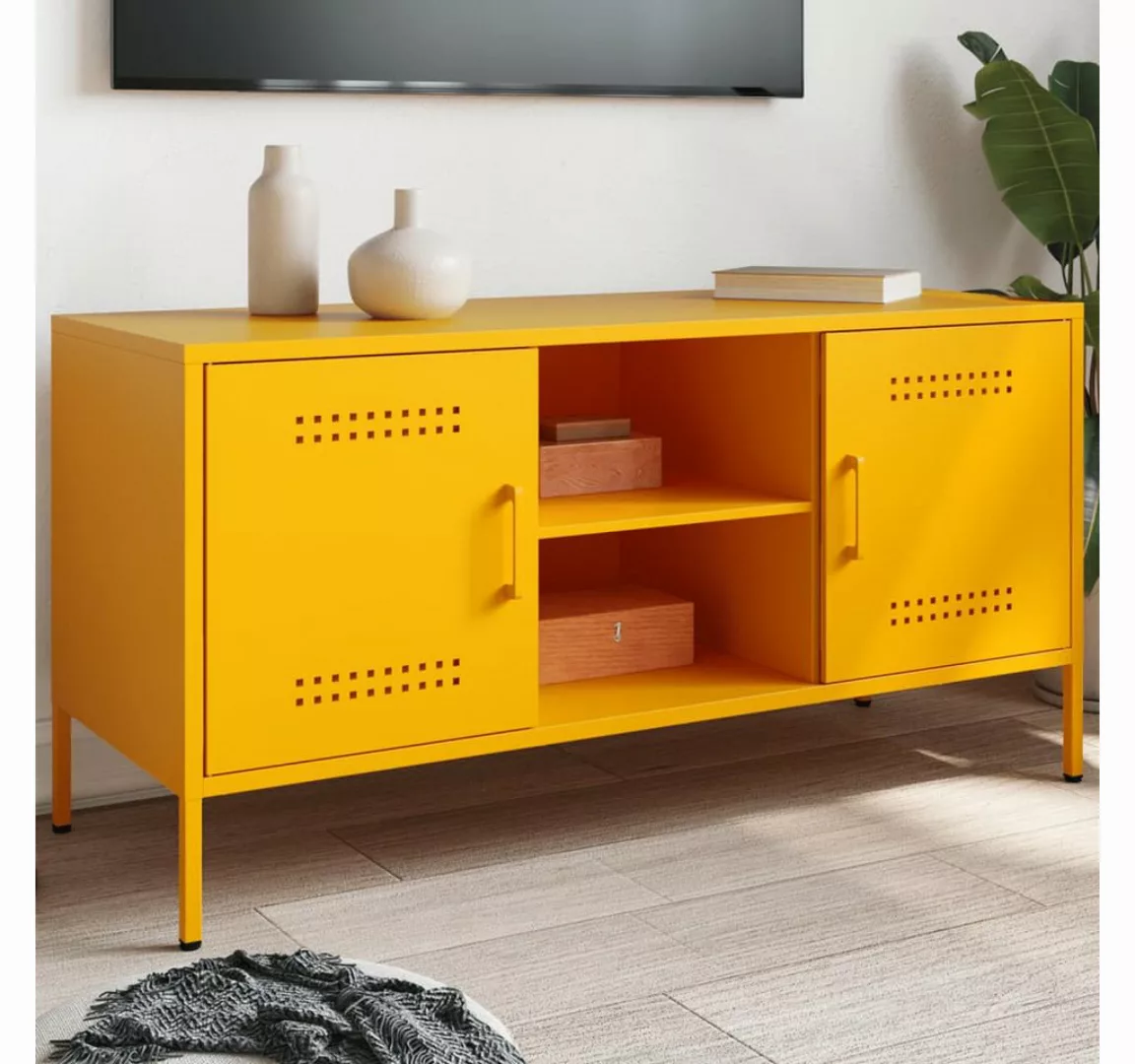 vidaXL Schrankmodule TV-Schrank Senfgelb 100,5x39x50,5 cm Stahl günstig online kaufen