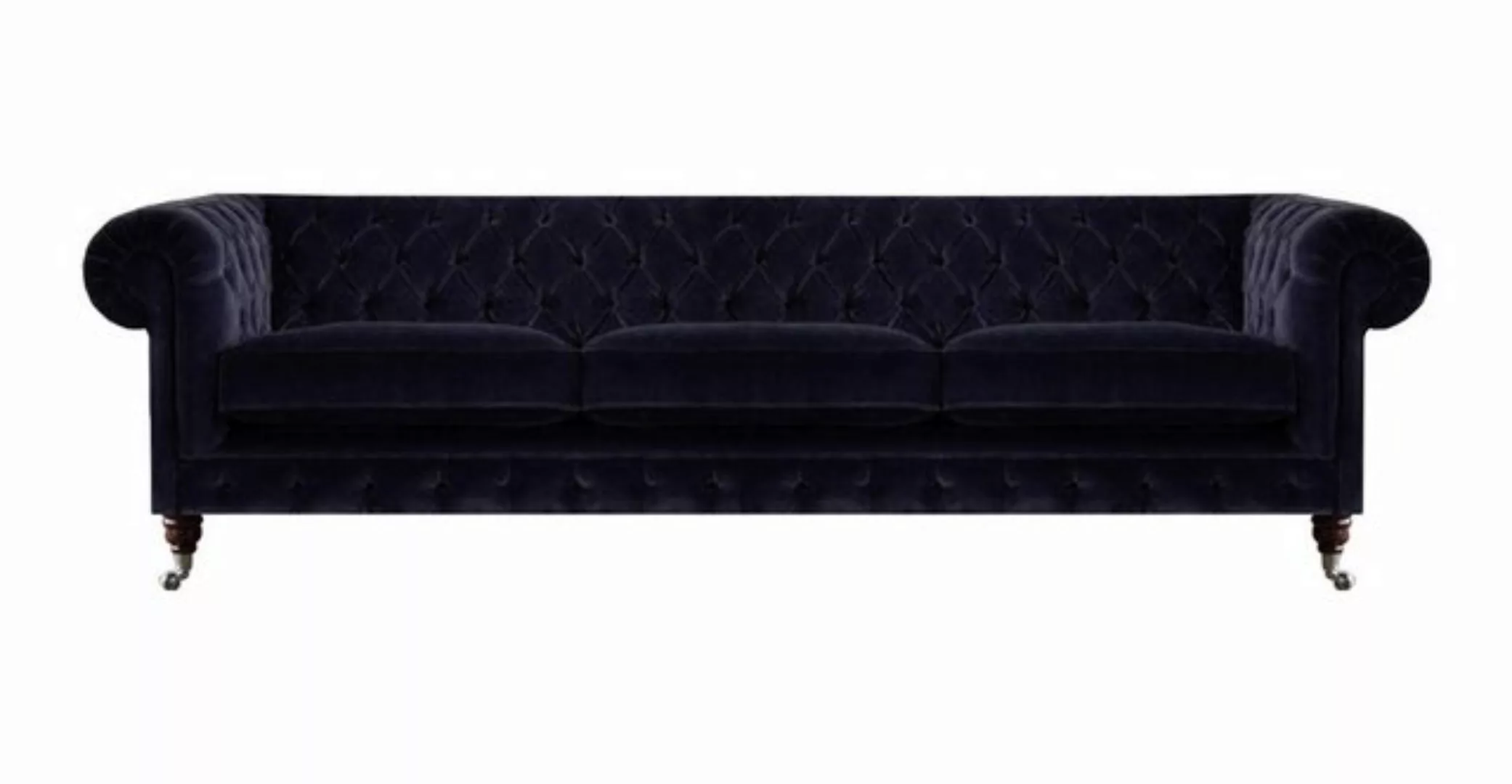 Xlmoebel Sofa Dreisitzer Chesterfield-Sofa in Blau für das Wohnzimmer aus, günstig online kaufen