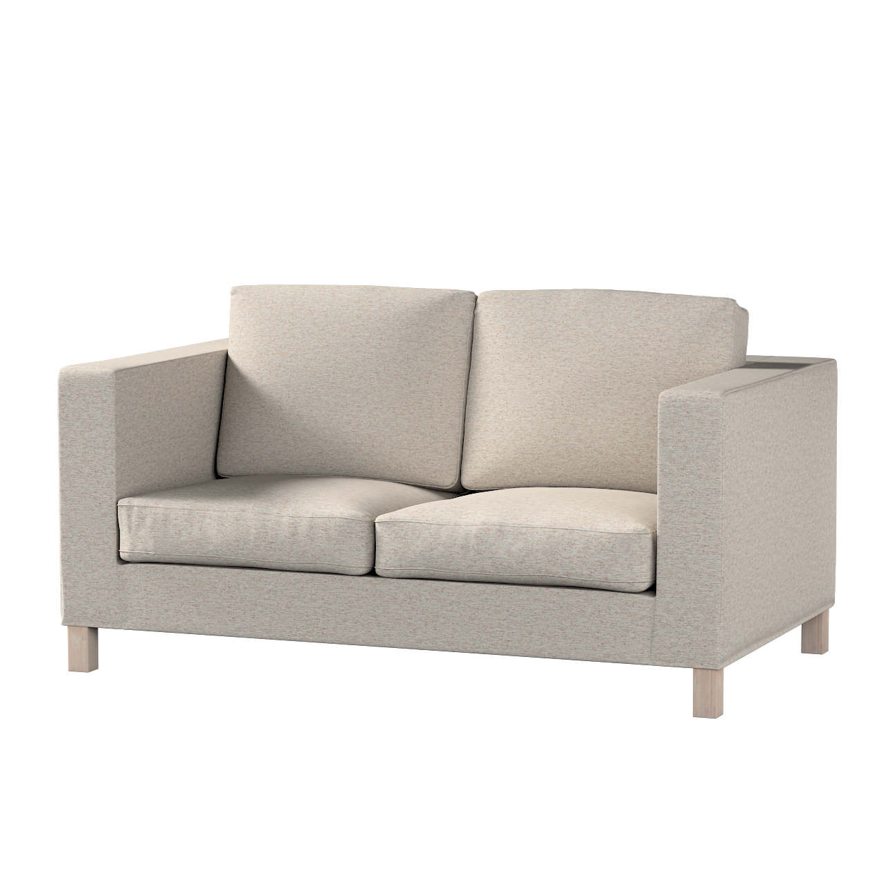 Bezug für Karlanda 2-Sitzer Sofa nicht ausklappbar, kurz, grau-beige, 60cm günstig online kaufen