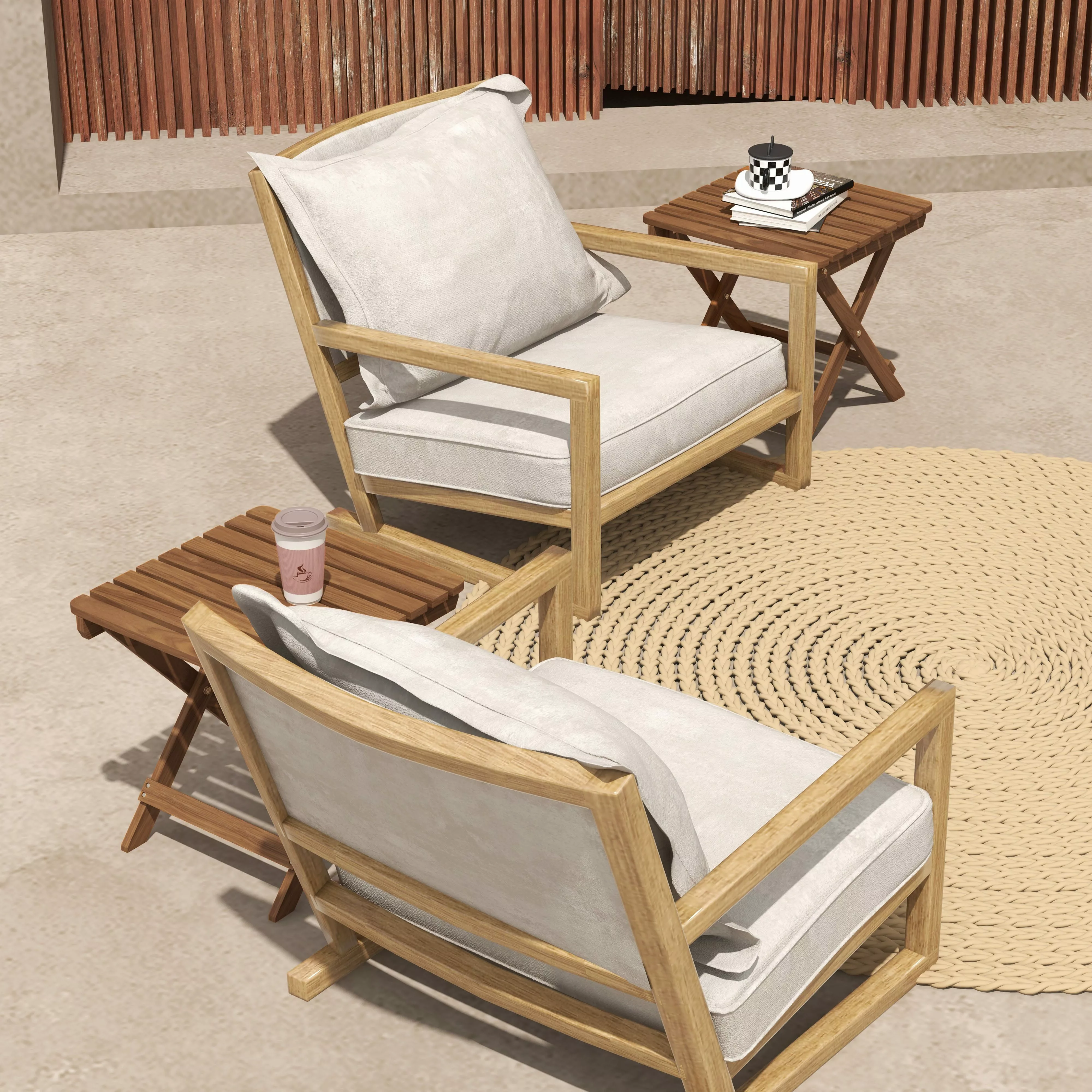 Outsunny Gartentisch Beistelltisch Outdoor, 2er-Set klappbrer günstig online kaufen