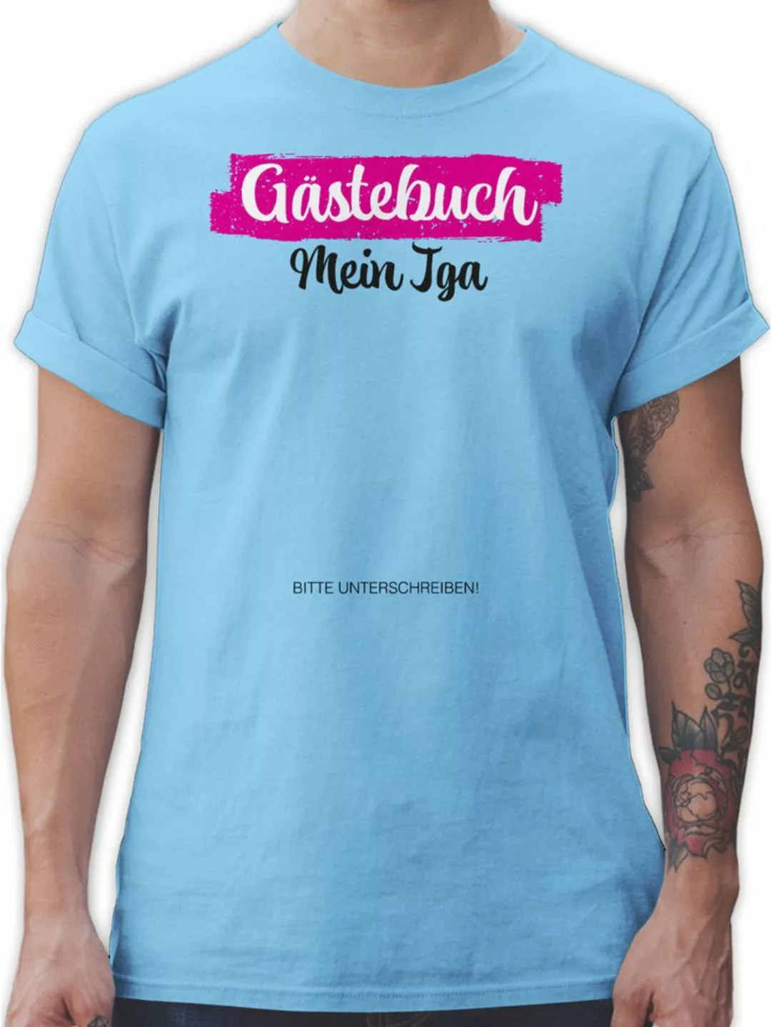 Shirtracer T-Shirt JGA Gästebuch I Gästeliste Unterschreiben JGA Männer günstig online kaufen