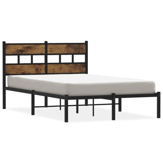 vidaXL Bett, Metallbett ohne Matratze Räuchereiche 120x190 cm günstig online kaufen