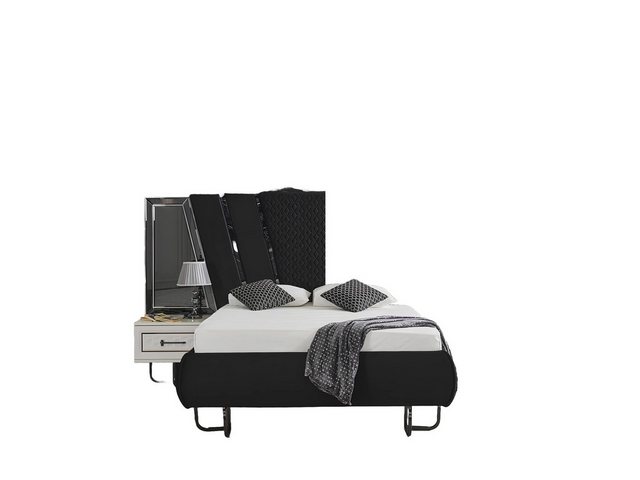 Xlmoebel Bett Luxuriöses Schlafzimmerbett-Set mit zwei Nachtkonsolen und (3 günstig online kaufen