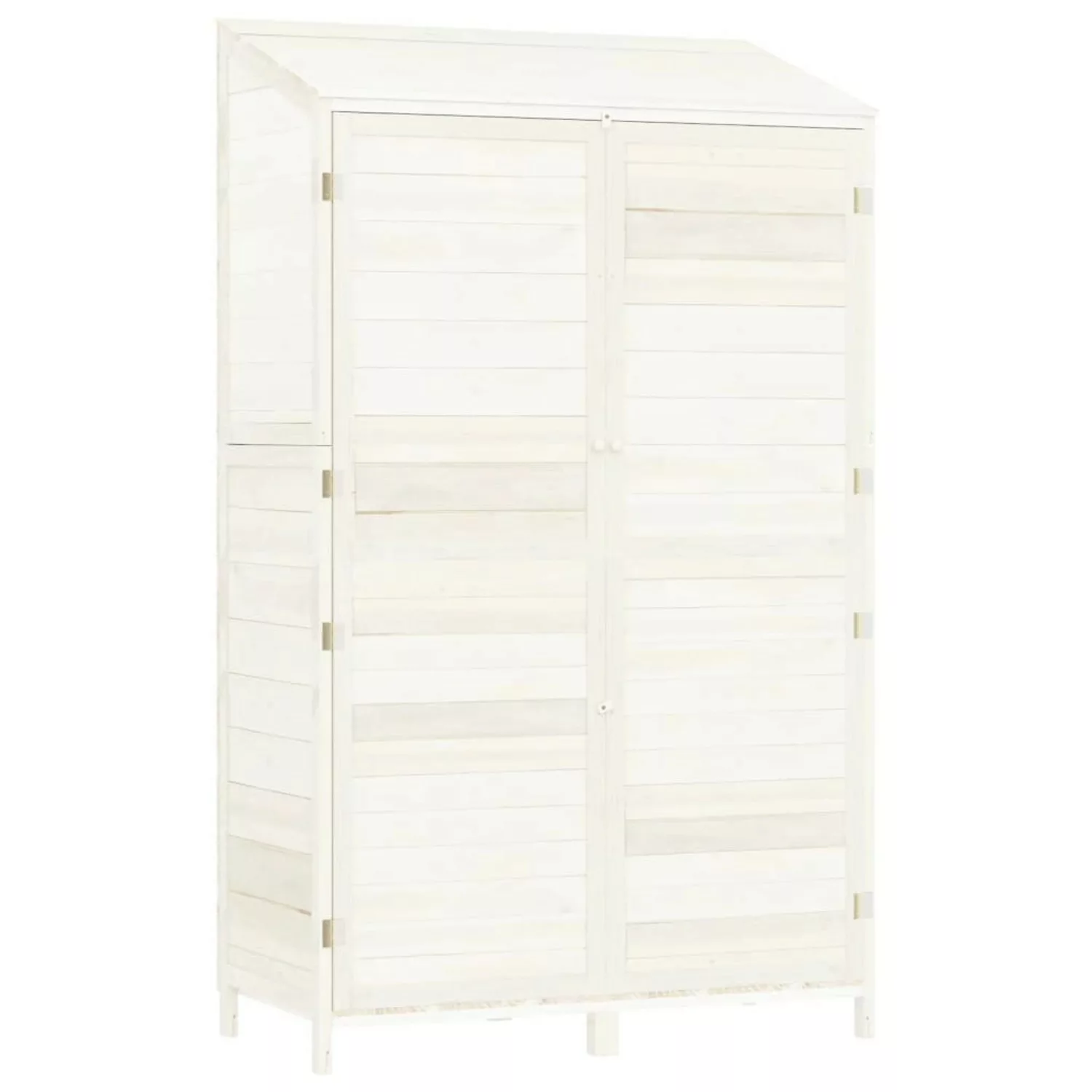 vidaXL Geräteschuppen Weiß 102x52x174,5 cm Massivholz Tanne 1156740 günstig online kaufen