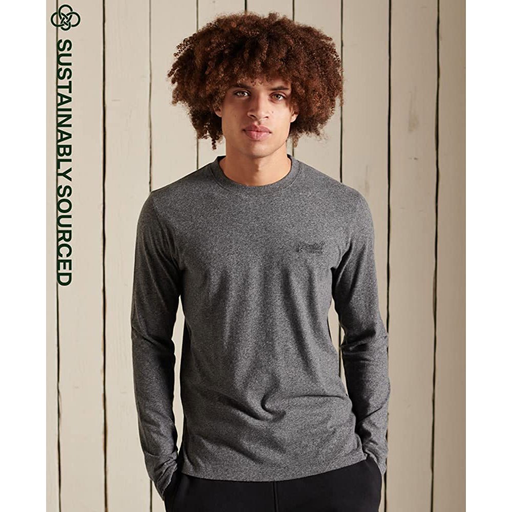 Superdry Vintage Logo Embroidered Langarm-t-shirt M Grey Black Twist günstig online kaufen
