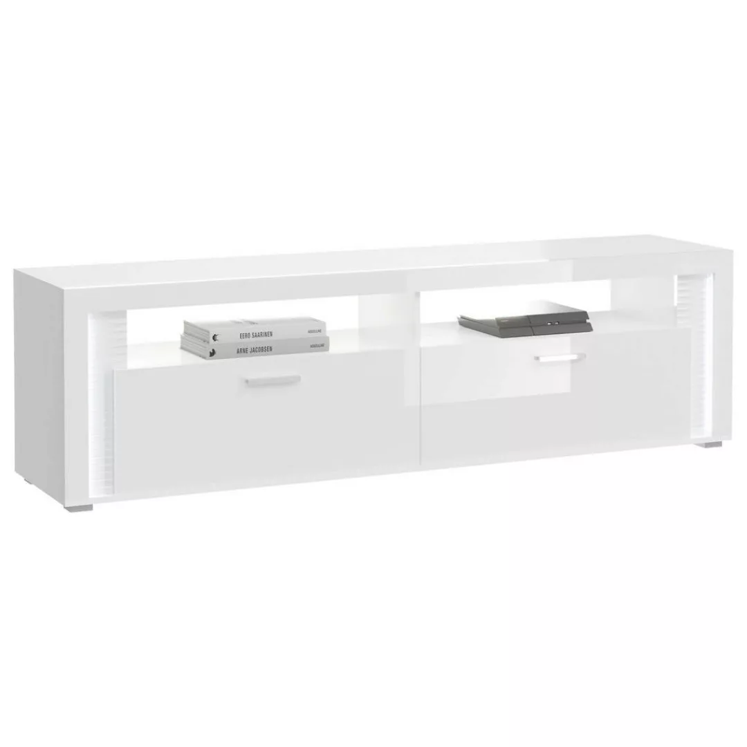 TV-Lowboard Skylight weiß weiß Hochglanz B/H/T: ca. 201x58x46 cm günstig online kaufen