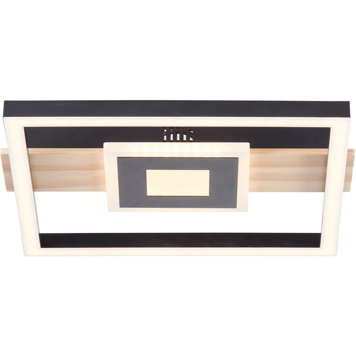 Brilliant LED-Deckenleuchte Baldo Schwarz-Holz 30 cm x 28 cm FSC® günstig online kaufen