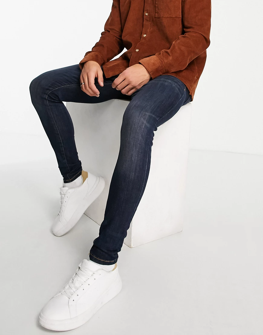 River Island – Hautenge Jeans in Dunkelblau günstig online kaufen