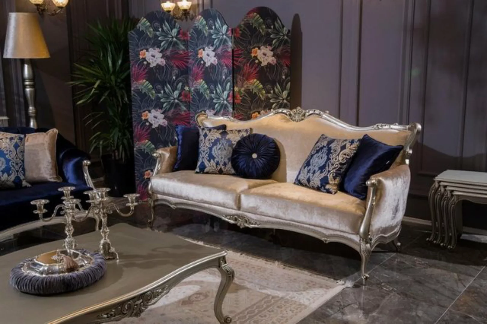 JVmoebel Sofa, Dreisitzer Luxus Sofa 3 Sitzer Sofas Barock Rokoko Stoff Des günstig online kaufen