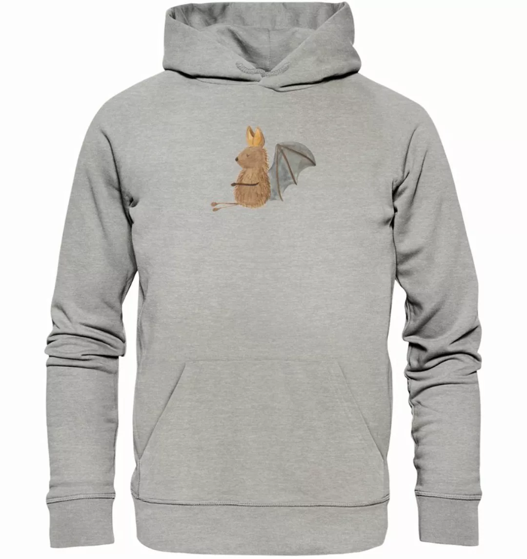 Mr. & Mrs. Panda Hoodie Größe M Fledermaus Sitzen - Heather Grey - Geschenk günstig online kaufen