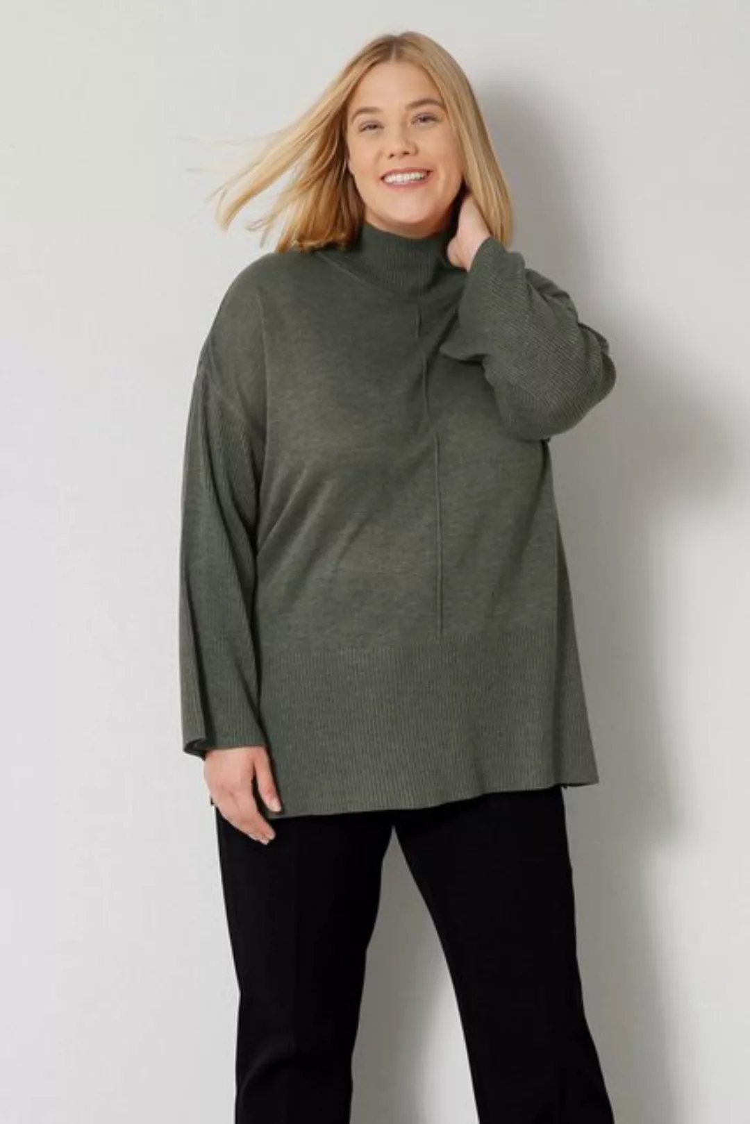 Sara Lindholm Strickpullover Pullover oversized Stehkragen Langarm günstig online kaufen
