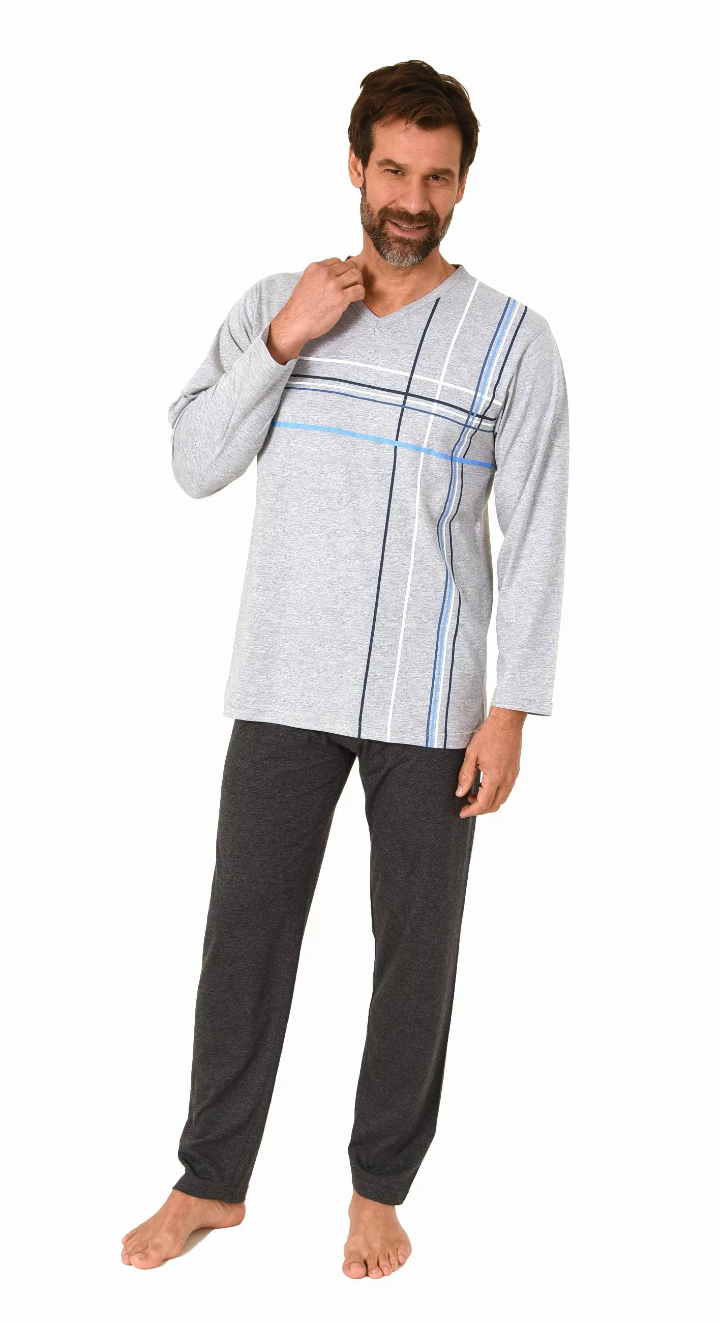 Normann Pyjama Normann Herren langarm Schlafanzug günstig online kaufen