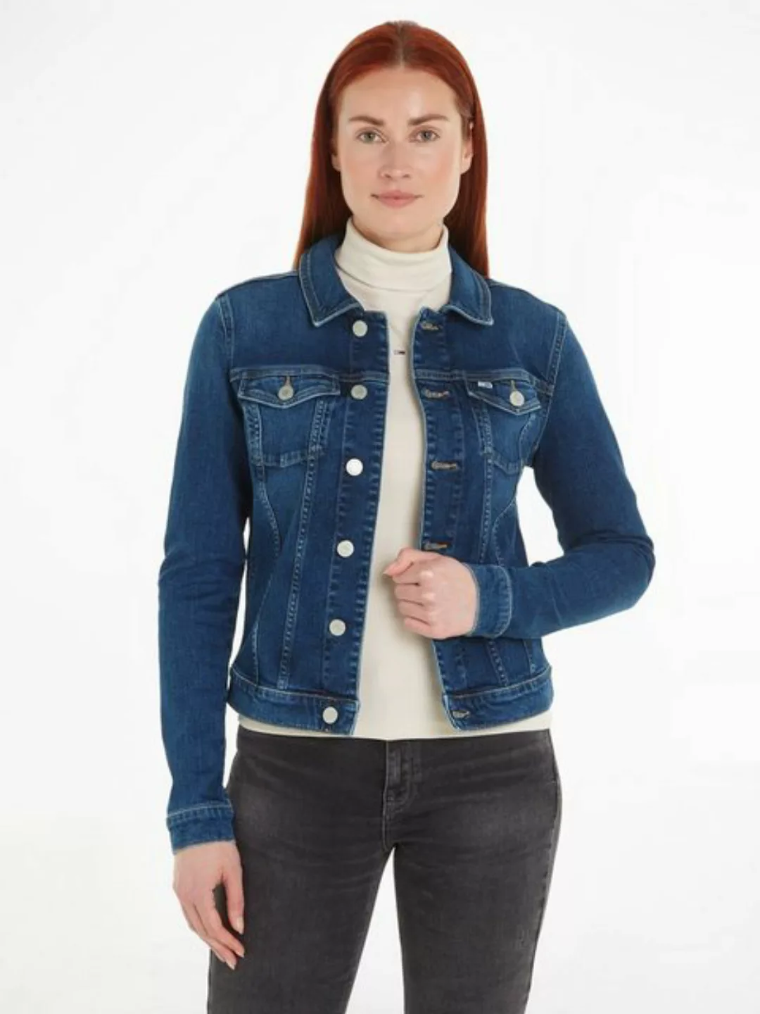 Tommy Jeans Jeansjacke VIVIANNE SKN JACKET AH5150 mit Logostickerei günstig online kaufen