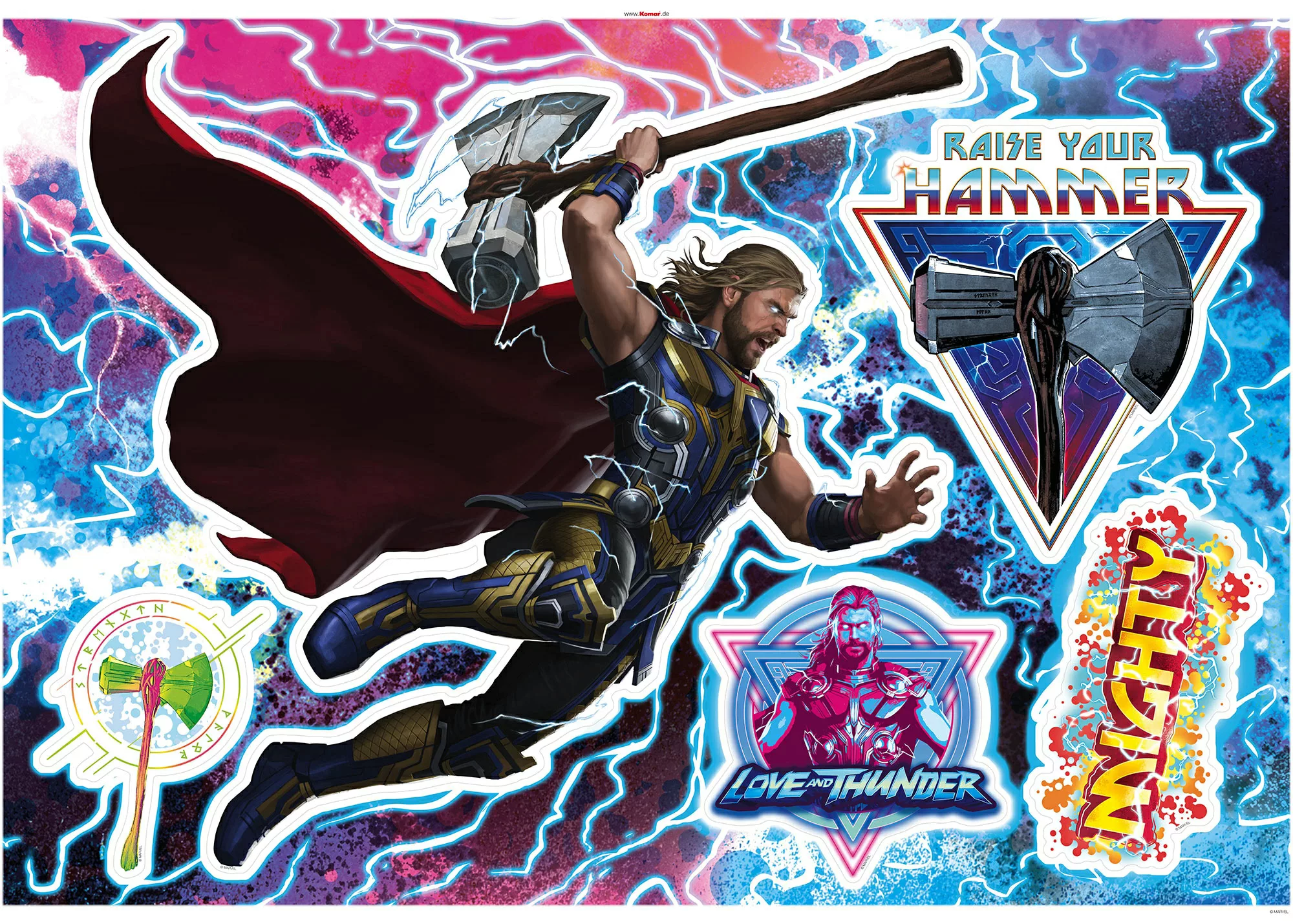 Komar Wandtattoo "Thor4 - Mighty Thor", 100x70 cm (Breite x Höhe), selbstkl günstig online kaufen