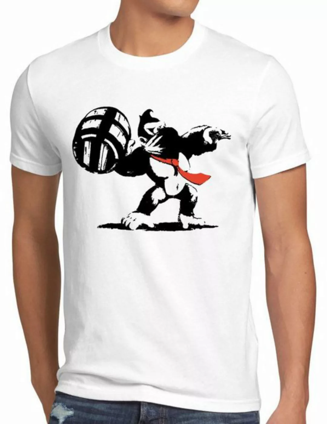 style3 Print-Shirt Herren T-Shirt Graffiti Kong donkey banksy geek snes ner günstig online kaufen