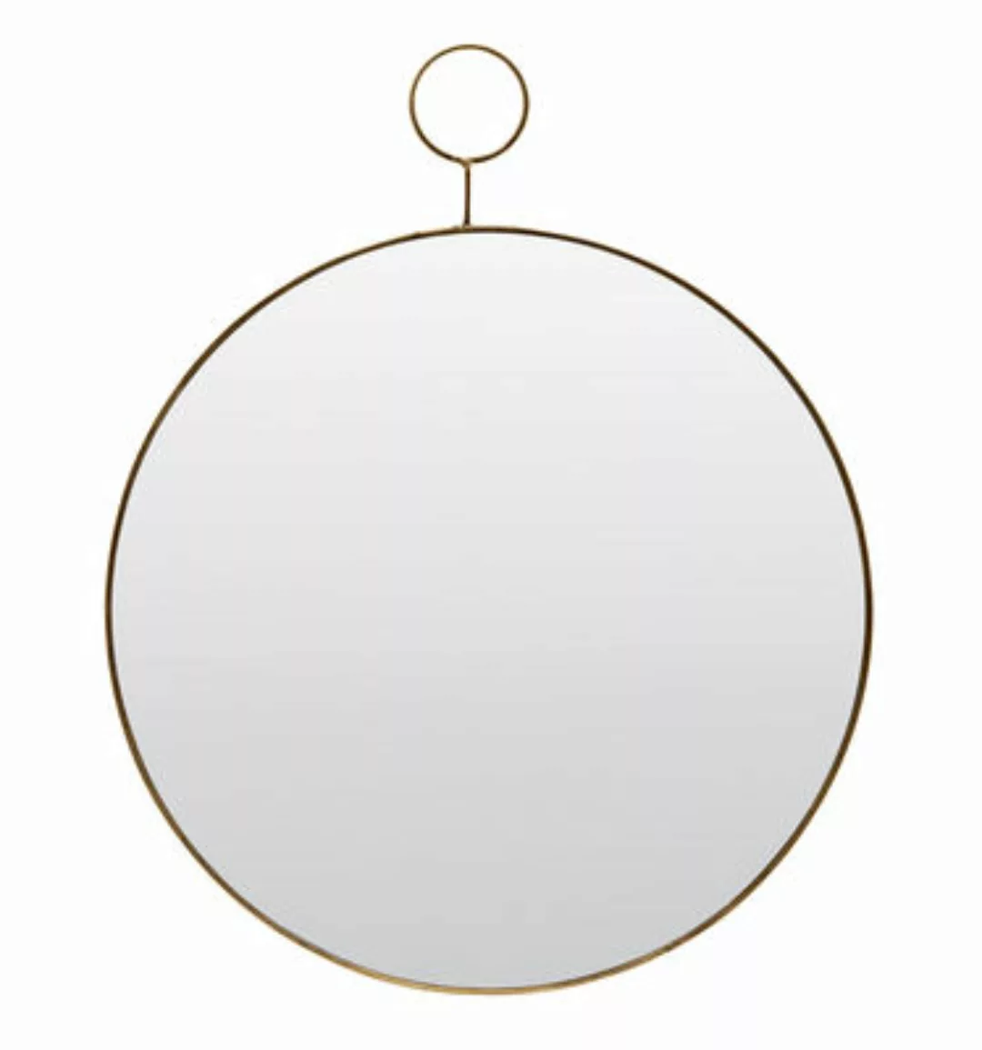 Runder Spiegel The Loop aus Messing in Antik Gold und Glas günstig online kaufen
