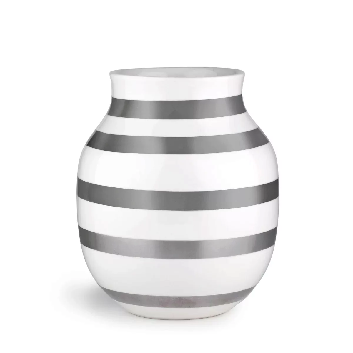 Kähler - Omaggio Vase H 20cm - silber/H 20cm / Ø 16cm/Jedes Stück ein Unika günstig online kaufen