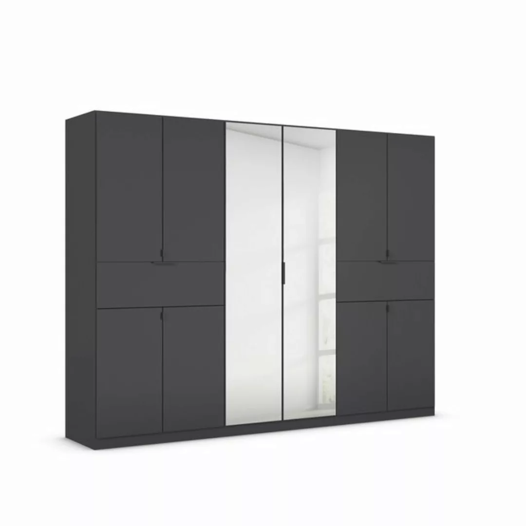 freiraum Drehtürenschrank Ticao 2 Schübe, 3 Stangen, grau metallic / Spiege günstig online kaufen