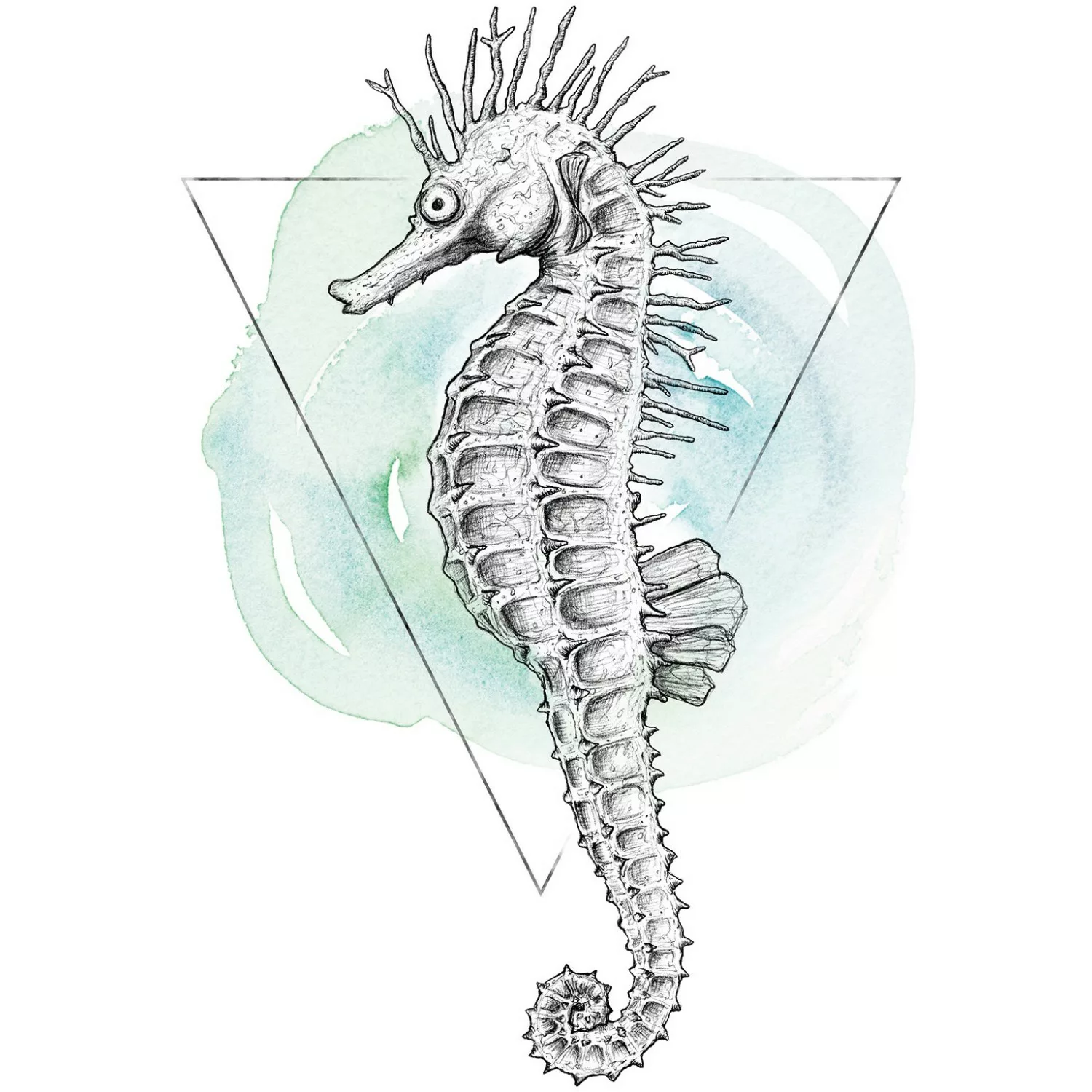 Komar Wandbild Sea Horse Watercolor 40 x 50 cm günstig online kaufen