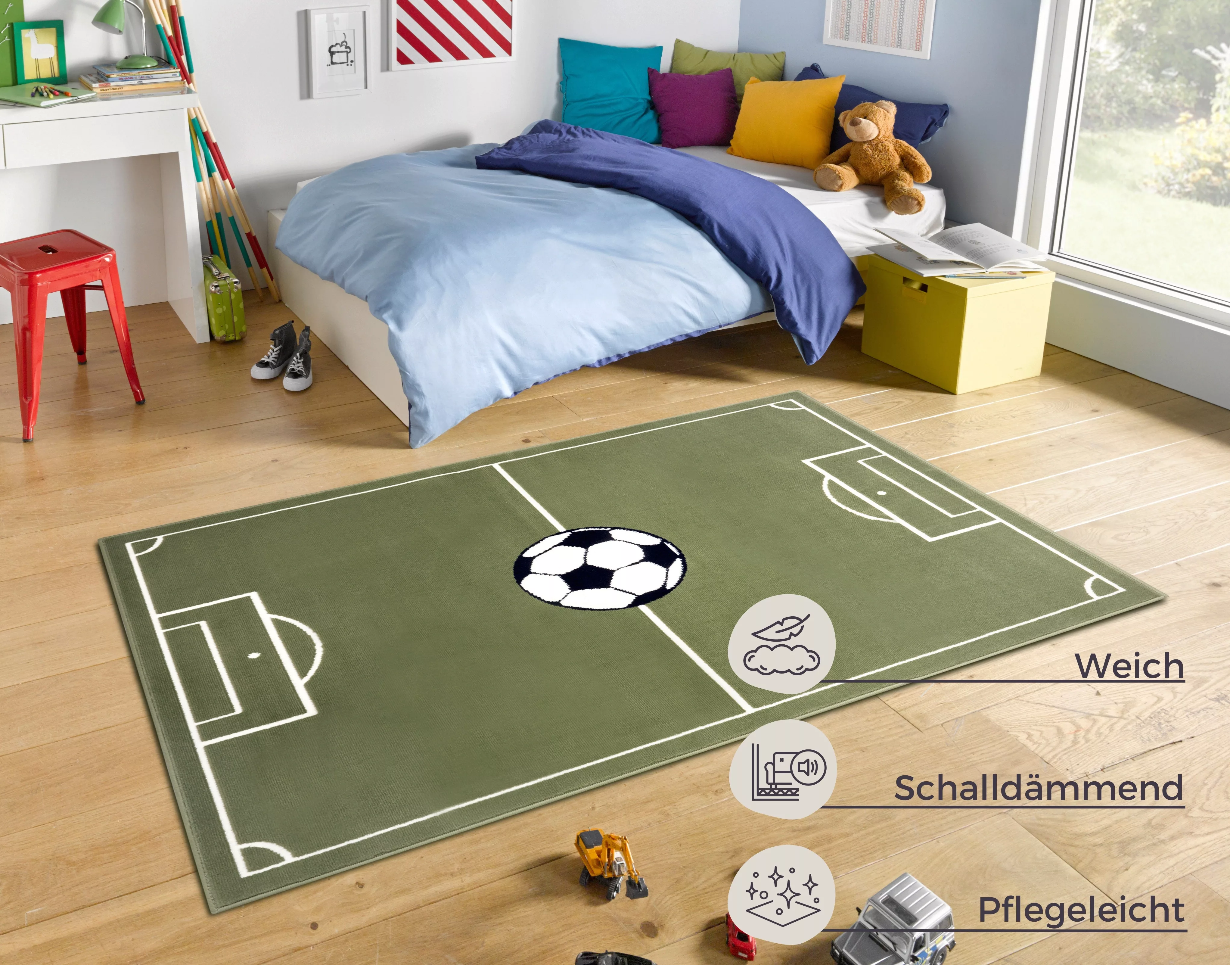 HANSE Home Teppich »Estadio«, rechteckig, 8 mm Höhe, Kinderteppich, Spielte günstig online kaufen