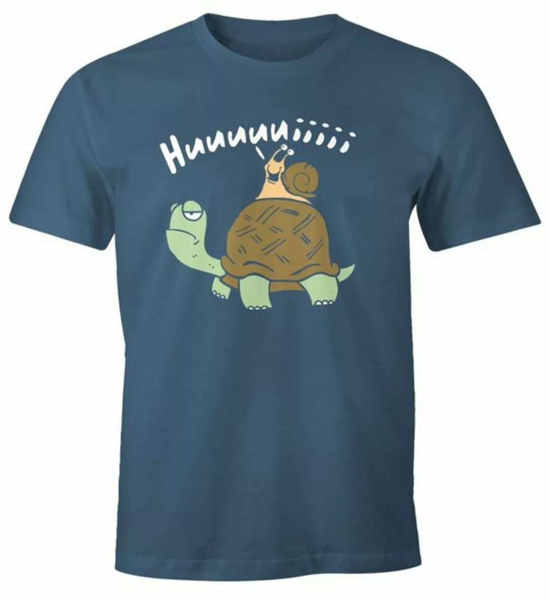 MoonWorks Print-Shirt Herren T-Shirt Schildkröte Schnecke Huuuuiiii Lustig günstig online kaufen