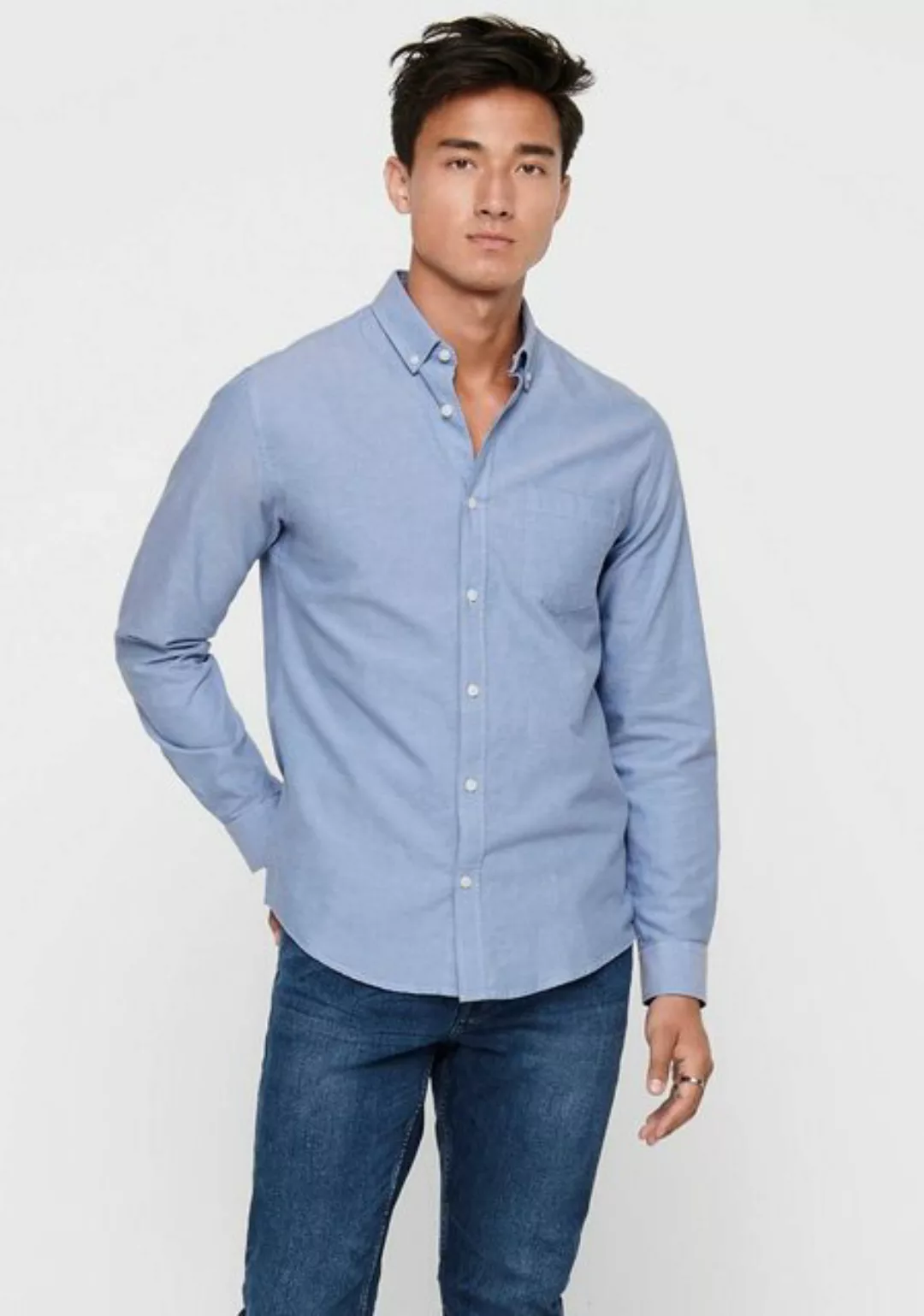 ONLY & SONS Langarmhemd ONSALVARO SLIM LS OXFORD SHIRT NOOS günstig online kaufen