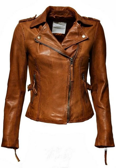 Zimmert Leather Lederjacke Amalia robustes Leder, leichter Glanz, Khaki, Gr günstig online kaufen