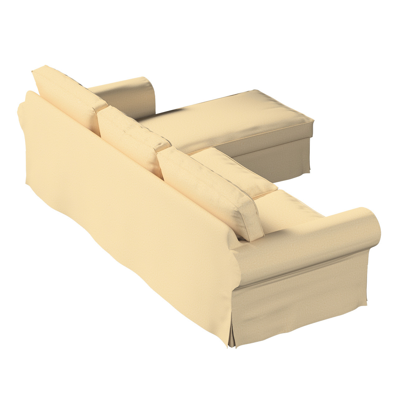 Bezug für Ektorp 2-Sitzer Sofa mit Recamiere, sandfarben, Ektorp 2-Sitzer S günstig online kaufen